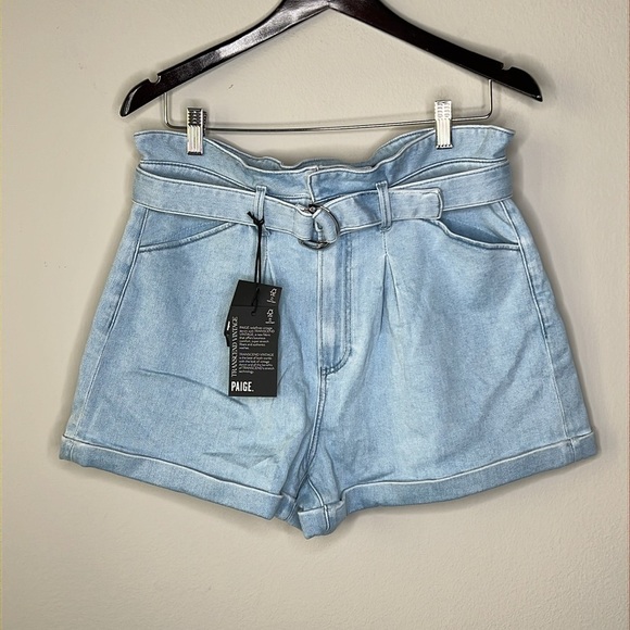 PAIGE Pleated Carly Short w/Detachable Belt in Kokomo Women's Size 31 NWT! - Picture 4 of 13